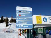 Segnaletica delle piste nel comprensorio sciistico Alpe Lusia