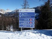 Segnaletica delle piste a Cortina d'Ampezzo