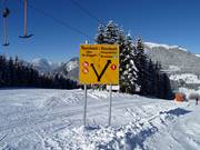 Segnaletica delle piste nella regione sciistica Dachstein West