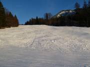 La pista difficile confluisce nella pista facile.