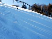 La pista di slalom ha una pendenza del 40%