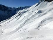 Zona sciistica libera non protetta presso la seggiovia Pleusbahn