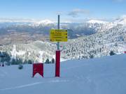 Segnaletica delle piste sull'Alpe Cermis