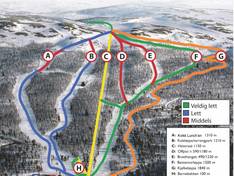 Mappa delle piste Dagali Fjellpark