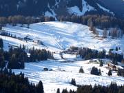 Vista sulle sistemazioni al Monte Pana