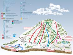 Mappa delle piste Solnechnaya Dolina (Sunny Valley)
