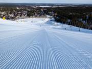 Preparazione perfetta delle piste nell’area sciistica di Levi