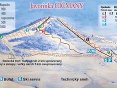 Mappa delle piste Čičmany - Javorinka