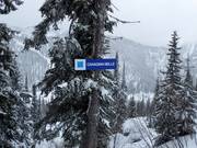 Segnaletica delle piste nell’area sciistica Whitewater