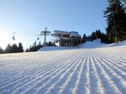 Pista perfettamente preparata nell’area sciistica Zieleniec