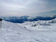 Neve fresca sulla pista nera Le Tunnel al Pic Blanc