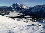 Pista di gobbe con vista sulla Zugspitze