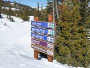 Segnaletica delle piste nell’area sciistica Big Sky