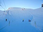 Ampia pista glaciale presso lo skilift