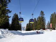 Con la prima cabinovia otto posti della Svizzera si sale sulla montagna.