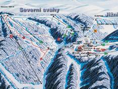 Mappa delle piste Červenohorské sedlo