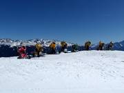 I cannoni da neve aspettano il prossimo utilizzo.