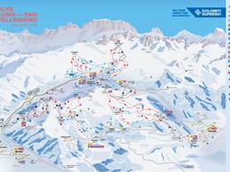 Mappa delle piste Alpe Lusia - Moena/Bellamonte