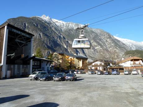 Alpi Venoste: Accesso nei comprensori sciistici e parcheggio – Accesso, parcheggi Venet - Landeck/Zams/Fliess