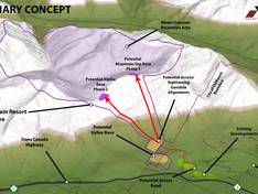 Mappa delle piste Bridal Veil Mountain Resort (in progettazione)