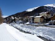 La pista passa direttamente accanto a Samnaun.