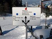 Segnaletica delle piste al Zahmer Kaiser