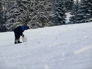 Le pietre vengono raccolte a mano dalla pista