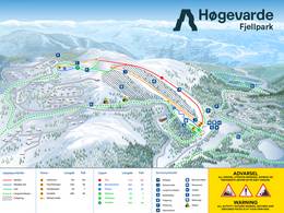 Mappa delle piste Høgevarde