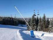 Innevamento nell’area sciistica Pleßberg (Plešivec)