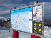 Mappa delle piste nell’area sciistica Coronet Peak