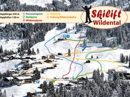 Mappa delle piste Wildentallift