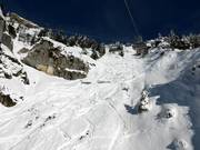 Ripido pendio estremo sotto la seggiovia Issentalkopf