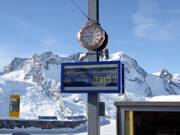 Tabellone informativo sugli orari di partenza della ferrovia a cremagliera