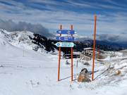 Segnaletica delle piste nel Parnassos Ski Center