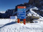 Segnaletica delle piste nell’area sciistica di Val Gardena