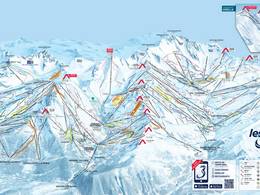 Mappa delle piste Les 3 Vallées - Val Thorens/Les Menuires/Méribel/Courchevel