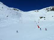 Dalla cima Saulire su piste facili in direzione Courchevel