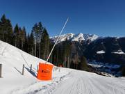 Innevamento con lance sulla discesa a valle