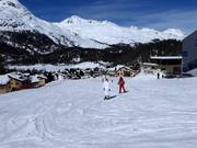 Skilift per prinicipianti Cristins presso la stazione a valle del Corvatsch, a   Surlej