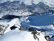 Vista dal Lomnický štít su tutta l'area sciistica fino alla stazione a valle
