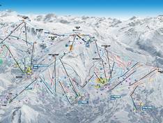 Mappa delle piste Les Sybelles - Le Corbier/La Toussuire/Les Bottières/St Colomban des Villards/St Sorlin/St Jean d’Arves