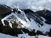 Vista sulle piste difficili del Mount Strachan