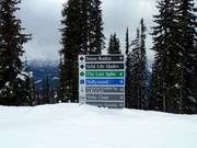 Segnaletica delle piste nel Revelstoke Mountain Resort