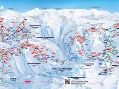 Mappa delle piste Via Lattea - Sestriere/Sauze d'Oulx/San Sicario/Claviere/Monginevro