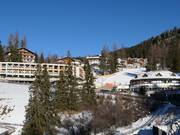 Vista sugli alloggi a Obereggen presso la stazione a valle