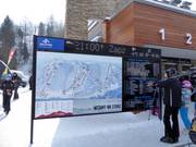 Tabellone informativo dettagliato alla stazione a valle della cabinovia