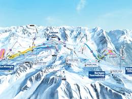 Mappa delle piste Grand Tourmalet/Pic du Midi - La Mongie/Barèges