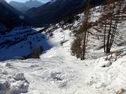 Discesa a valle difficile Delle Cole