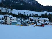 Vista sulle sistemazioni al Lago di Carezza