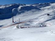 Area principianti delimitata presso la stazione a monte della cabinovia